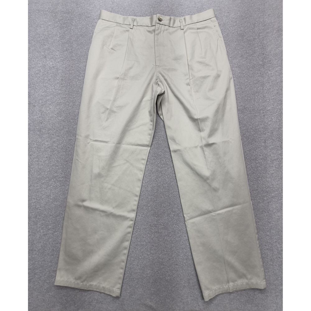 Dockers D3 Classic Fit Khaki Pants Mens 36x32 Beige Flat Front Cotton Chino